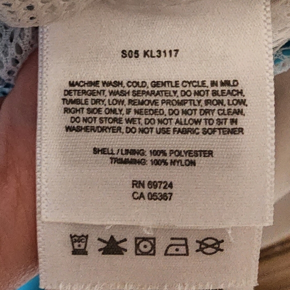 Columbia Blue Colorblock Raincoat, Large - Picture 9 of 15